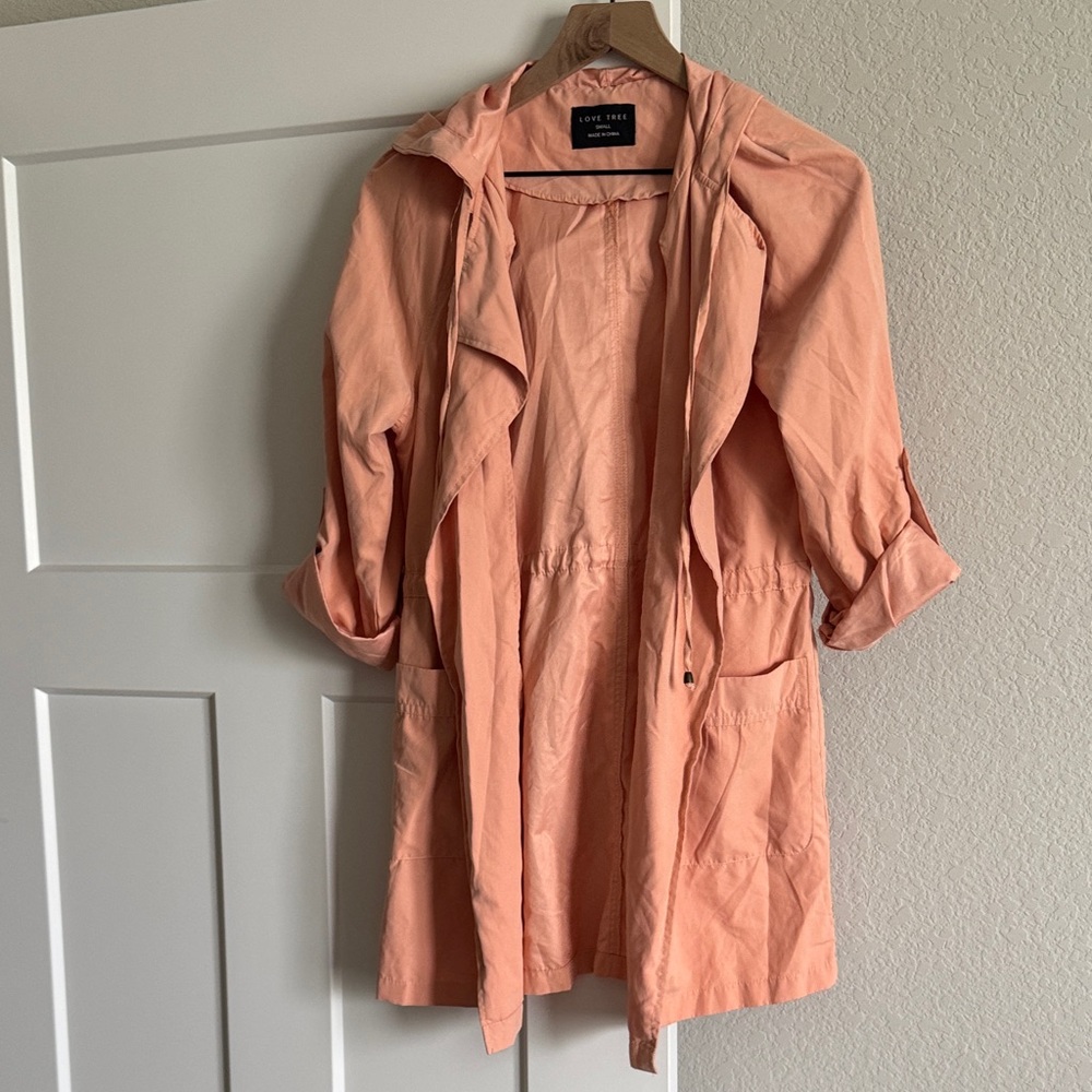 Love Tree Peach Trench Coat